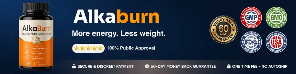 AlkaBurn quality seals and 60-day money-back guarantee