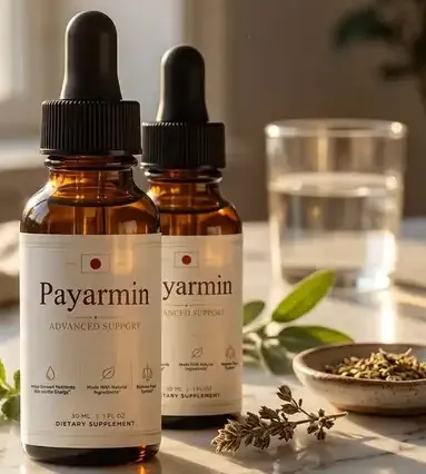 Close-up of Payarmin 30 ml dropper bottles